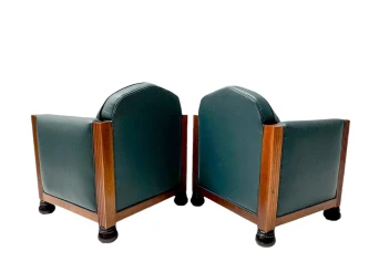 Two Art Deco Amsterdamse School Lounge Chairs by Fa. Drilling Amsterdam, 1920s